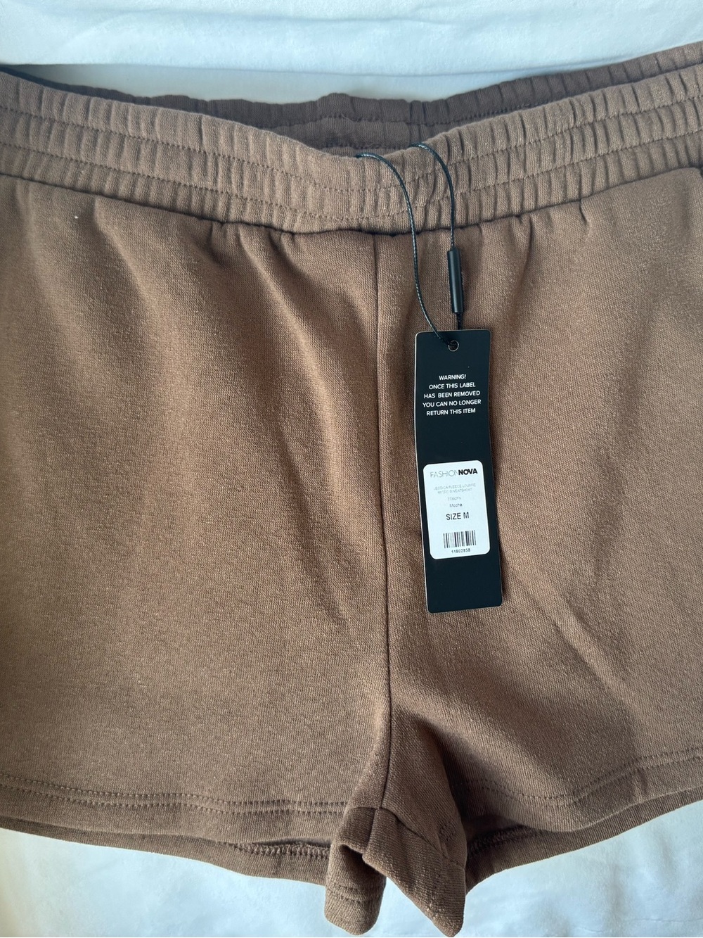 Fashion Nova Men's Chocolate Brown Elastic-Waist Athletic Shorts